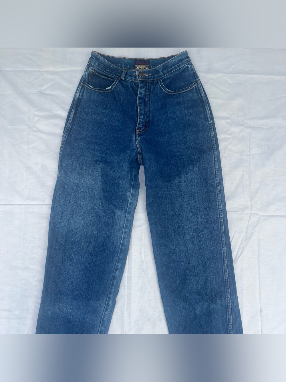 High-Rise Women's Straight Leg Jeans in Dark Blue